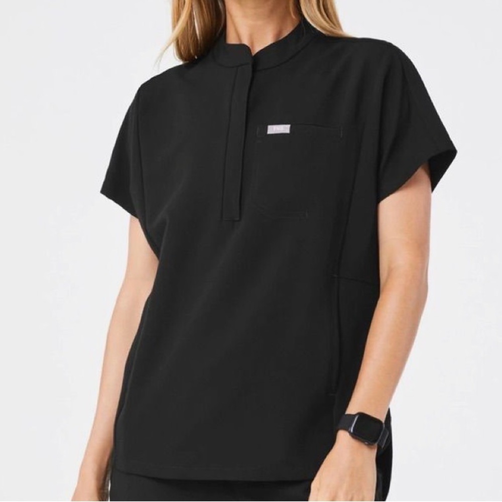 Figs- Woman's Black Montex Scrub Top